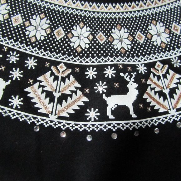 NWT Croft & Barrow The Classic Tee Women’s Winter Theme Embellished knit top 2X - Picture 8 of 10